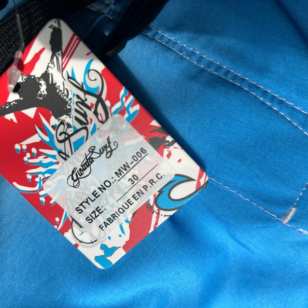 NWT Gwada Surf Floral Men's Swim Shorts - Blue Tropical Print Size 30 - Picture 7 of 7